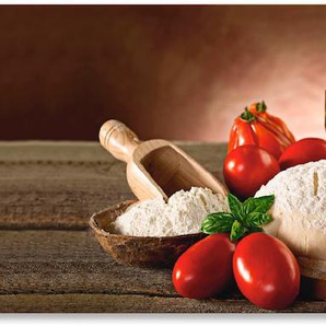 Küchenrückwand ARTLAND Teig für Pizza Spritzschutzwände Gr. B/H: 170 cmx55 cm, beige (naturfarben) Küchendekoration Spritzschutzwände Alu Spritzschutz mit Klebeband, einfache Montage