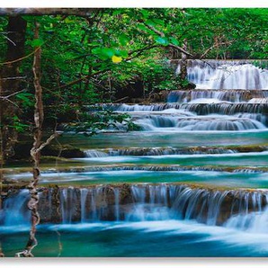 Küchenrückwand ARTLAND Tiefen Wald Wasserfall Spritzschutzwände Gr. B/H: 160 cmx50 cm, grün Küchendekoration Spritzschutzwände Alu Spritzschutz mit Klebeband, einfache Montage