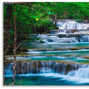 Küchenrückwand ARTLAND Tiefen Wald Wasserfall Spritzschutzwände Gr. B/H: 160 cmx65 cm, grün Küchendekoration Spritzschutzwände Alu Spritzschutz mit Klebeband, einfache Montage
