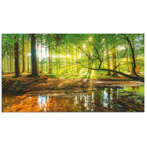 Küchenrückwand ARTLAND Wald mit Bach Spritzschutzwände Gr. B/H: 100 cm x 55 cm, grün Küchendekoration