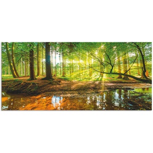 Küchenrückwand ARTLAND Wald mit Bach Spritzschutzwände Gr. B/H: 110 cm x 50 cm, grün Küchendekoration