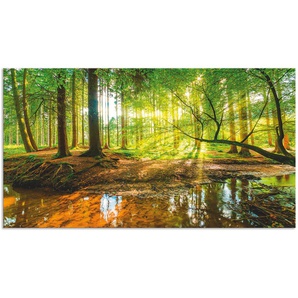 Küchenrückwand ARTLAND Wald mit Bach Spritzschutzwände Gr. B/H: 110 cm x 60 cm, grün Küchendekoration