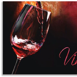 Küchenrückwand ARTLAND Wein - Rotwein Spritzschutzwände Gr. B/H: 130 cmx50 cm, rot Küchendekoration Spritzschutzwände Alu Spritzschutz mit Klebeband, einfache Montage