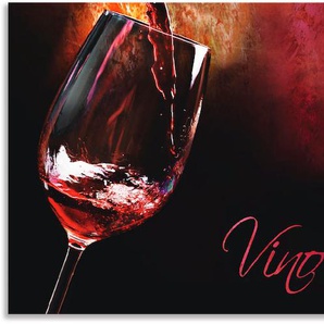 Küchenrückwand ARTLAND Wein - Rotwein Spritzschutzwände Gr. B/H: 130 cmx60 cm, rot Küchendekoration Spritzschutzwände Alu Spritzschutz mit Klebeband, einfache Montage