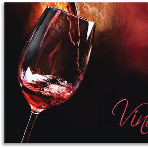 Küchenrückwand ARTLAND Wein - Rotwein Spritzschutzwände Gr. B/H: 140 cmx60 cm, rot Küchendekoration Spritzschutzwände Alu Spritzschutz mit Klebeband, einfache Montage
