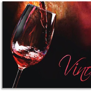 Küchenrückwand ARTLAND Wein - Rotwein Spritzschutzwände Gr. B/H: 150 cmx65 cm, rot Küchendekoration Spritzschutzwände Alu Spritzschutz mit Klebeband, einfache Montage