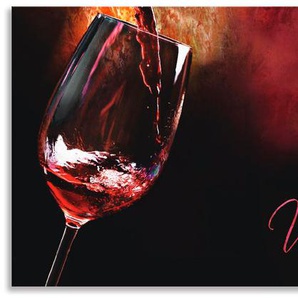Küchenrückwand ARTLAND Wein - Rotwein Spritzschutzwände Gr. B/H: 160 cmx60 cm, rot Küchendekoration Spritzschutzwände Alu Spritzschutz mit Klebeband, einfache Montage