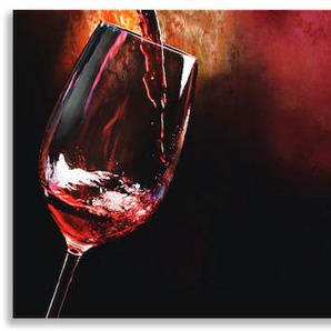 Küchenrückwand ARTLAND Wein - Rotwein Spritzschutzwände Gr. B/H: 180 cm x 55 cm, rot Küchendekoration Alu Spritzschutz mit Klebeband, einfache Montage