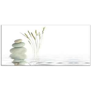 Küchenrückwand ARTLAND Zen Friede Spritzschutzwände Gr. B/H: 110 cm x 50 cm, weiß Küchendekoration Alu Spritzschutz mit Klebeband, einfache Montage