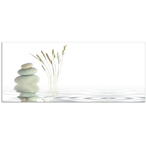 Küchenrückwand ARTLAND Zen Friede Spritzschutzwände Gr. B/H: 120 cm x 50 cm, weiß Küchendekoration Alu Spritzschutz mit Klebeband, einfache Montage