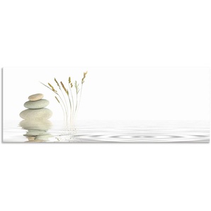 Küchenrückwand ARTLAND Zen Friede Spritzschutzwände Gr. B/H: 140 cm x 50 cm, weiß Küchendekoration Alu Spritzschutz mit Klebeband, einfache Montage