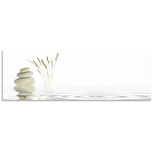 Küchenrückwand ARTLAND Zen Friede Spritzschutzwände Gr. B/H: 150 cm x 50 cm, weiß Küchendekoration Alu Spritzschutz mit Klebeband, einfache Montage