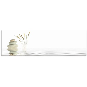 Küchenrückwand ARTLAND Zen Friede Spritzschutzwände Gr. B/H: 170 cm x 50 cm, weiß Küchendekoration Alu Spritzschutz mit Klebeband, einfache Montage