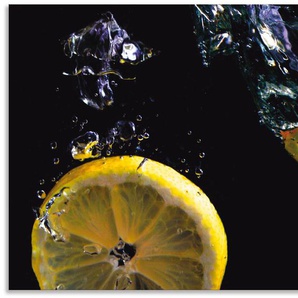 Küchenrückwand ARTLAND Zitronen Spritzschutzwände Gr. B/H: 100 cm x 55 cm, gelb Küchendekoration Alu Spritzschutz mit Klebeband, einfache Montage