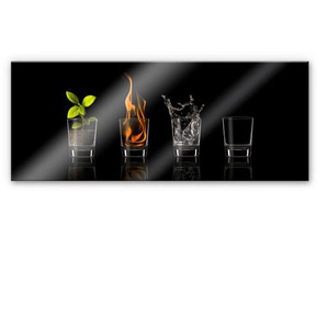 Küchenrückwand WALL-ART Die Vier Elemente Panorama Spritzschutzwände Gr. B/H: 100 cm x 40 cm, bunt Küchendekoration Herd Waschbecken Wandschutz