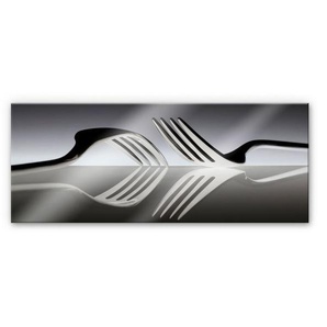 Küchenrückwand WALL-ART Silber Besteck Panorama Spritzschutzwände Gr. B/H: 120 cm x 50 cm, bunt Küchendekoration Herd Waschbecken Wandschutz