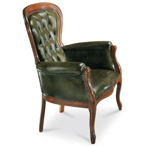 Küchensessel in Grün Kunstleder Barock Design