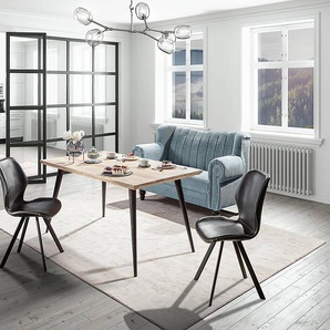 Küchensofa Picos 2-Sitzer 168 x 96 x 75cm Blau/Blaugrau