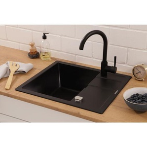Küchenspüle Einbauspüle Granit Spülbecken Spüle 58x50 Schwarz Respekta Nashville