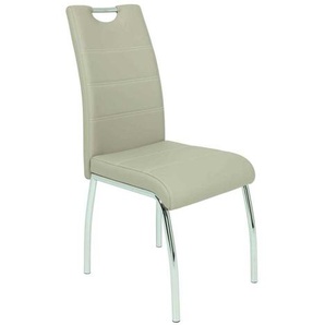 Küchenstuhl Set in Beige Kunstleder mit Griff (Set)