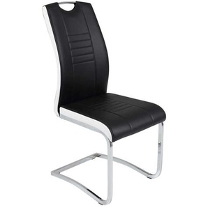 Küchenstuhl Set in Schwarz Weiß Kunstleder (Set)