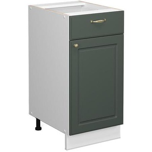 Küchenunterschrank Fame-Line, Grün-Gold Landhaus, 40 cm ohne Arbeitsplatte Vicco