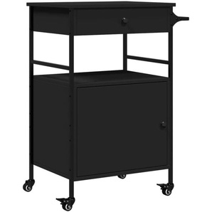 Küchenwagen Schwarz 56x43x89,5 cm Holzwerkstoff - Vidaxl