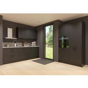 Küchenzeile ConceptC I 217 x 60cm Ausrichtung rechts Schwarz/Schwarz/Beton Dekor Siemens