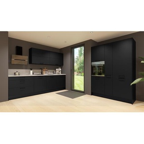Küchenzeile ConceptC III 217 x 60cm Ausrichtung rechts Schwarz/Schwarz/Beton Dekor Beko