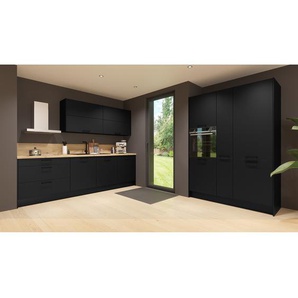 Küchenzeile ConceptC III 426 x 215 x 60cm Ausrichtung rechts Schwarz/Schwarz/Eiche Sierra Dekor Siemens