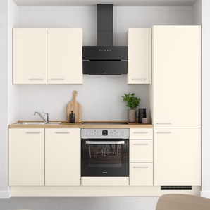 Küchenzeile High-Line Touch Variante A 240cm Ausrichtung rechts Beige/Magnolia/Eiche Sierra Dekor ohne Elektrogeräte