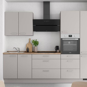 Küchenzeile High-Line Touch Variante D 300cm Ausrichtung rechts Grau/Grau/Eiche Havanna Dekor ohne Elektrogeräte
