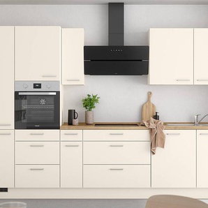 Küchenzeile High-Line Touch Variante D 360cm Ausrichtung links Beige/Magnolia/Eiche Sierra Dekor mit Elektrogeräten