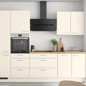 Küchenzeile High-Line Touch Variante D 300cm Ausrichtung links Beige/Magnolia/Eiche Sierra Dekor ohne Elektrogeräte