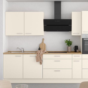 Küchenzeile High-Line Touch Variante D 360cm Ausrichtung rechts Beige/Magnolia/Eiche Sierra Dekor ohne Elektrogeräte