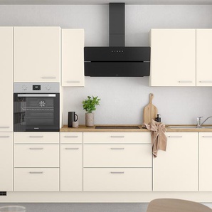 Küchenzeile High-Line Touch Variante D 360cm Ausrichtung links Beige/Magnolia/Eiche Sierra Dekor ohne Elektrogeräte