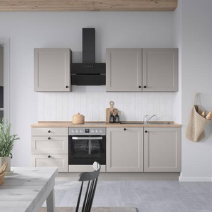 Küchenzeile High-Line Variante C 240cm Ausrichtung links Grau/Steingrau ohne Elektrogeräte