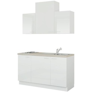 Küchenzeile mit Elektrogeräten  Aue ¦ weiß ¦ Maße (cm): B: 150