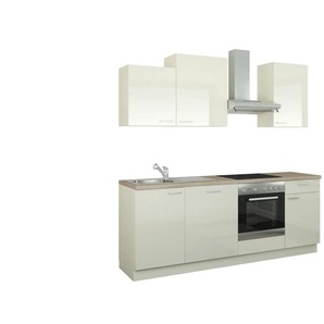 Küchenzeile mit Elektrogeräten  Erfurt ¦ creme ¦ Maße (cm): B: 220 H: 222 T: 60.0