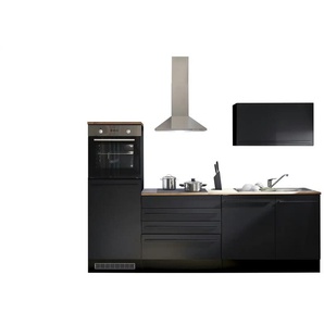 Küchenzeile ohne Elektrogeräte und Spüle Lisse | schwarz | 260 cm | 200 cm | cm 60,0 |