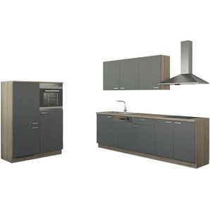 Küchenzeile ohne Elektrogeräten - grau - Materialmix | Möbel Kraft