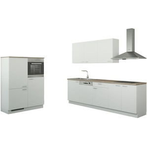 Küchenzeile ohne Elektrogeräten - weiß - Materialmix | Möbel Kraft