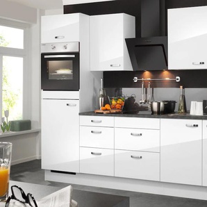 Küchenzeile OPTIFIT Ole - Set 1 Komplettküchen-Sets Gr. B/T: 270 cm x 60 cm, weiß (küche: weiß, korpus: arbeitsplatte: anthrazit) Küchenzeilen ohne Elektrogeräte