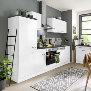 Küchenzeile OPTIFIT Parare Komplettküchen-Sets Gr. B/T: 270 cm x 60 cm, weiß (küche: weiß, weiß) Küchenzeilen ohne Elektrogeräte Breite 270 cm