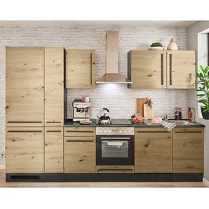 Küchenzeile III 310cm Braun/Eiche Artisan Dekor ohne Elektrogeräte