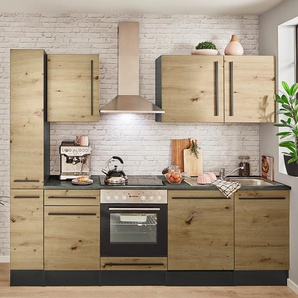 Küchenzeile III 250cm Braun/Eiche Artisan Dekor ohne Elektrogeräte