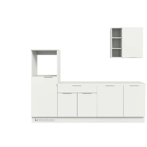 Küchenzeile - weiß - Materialmix - 260 cm - 60 cm | Möbel Kraft