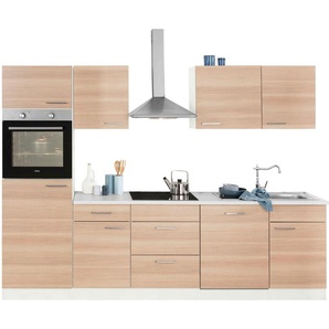 Küchenzeile WIHO KÜCHEN Zell Komplettküchen-Sets Gr. B/T: 280 cm x 60 cm, weiß (küche: zen esche, weiß,,) Küchenzeilen ohne Elektrogeräte E-Geräte, Breite 280 cm