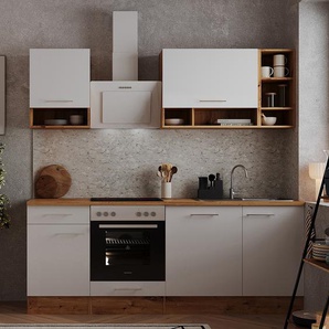 Küchenzeile Hilde I 12-teilig 220 x 205 x 60cm Weiß/Weiß