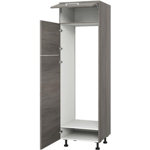 Kühlumbauschrank EXPRESS KÜCHEN Trea SKG-195-145 Schränke Gr. B/H/T: 60 cm x 195 cm x 56 cm, Türanschlag rechts, 2 St., grau (eichefarben grau) Kühlschrankumbauschränke für integrierte Kühl-Gefrierkombi 145,0 cm, Breite 60 Höhe 195 cm